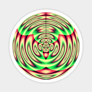 Abstract Red Green Yellow Ornamental Circle Design Magnet